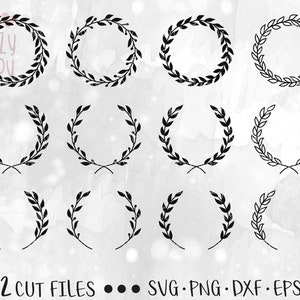 May include: Twelve black and white wreath designs, perfect for crafting and DIY projects.  These wreaths are simple and elegant, and can be used for a variety of purposes.