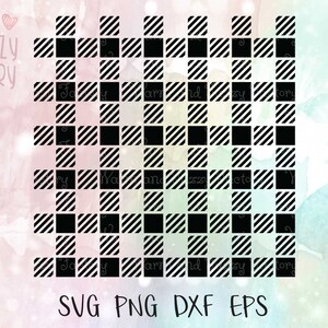 Buffalo plaid svg seamless pattern cut files for Cricut Silhouette, Buffalo plaid bundle SVG, Buffalo plaid stencil template cut file DXF image 3