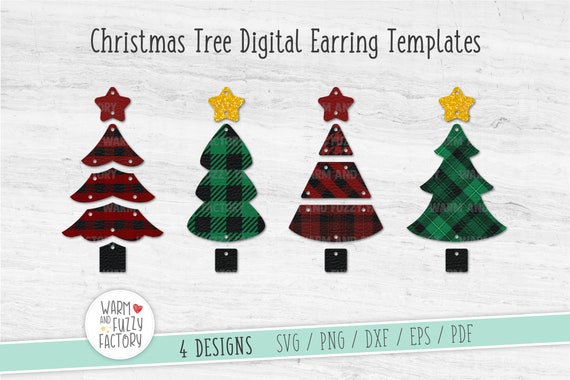 Christmas tree earrings svg, Earring svg, Leather earring svg bundle, Earring template, Christmas earring svg cut files Cricut Silhouette