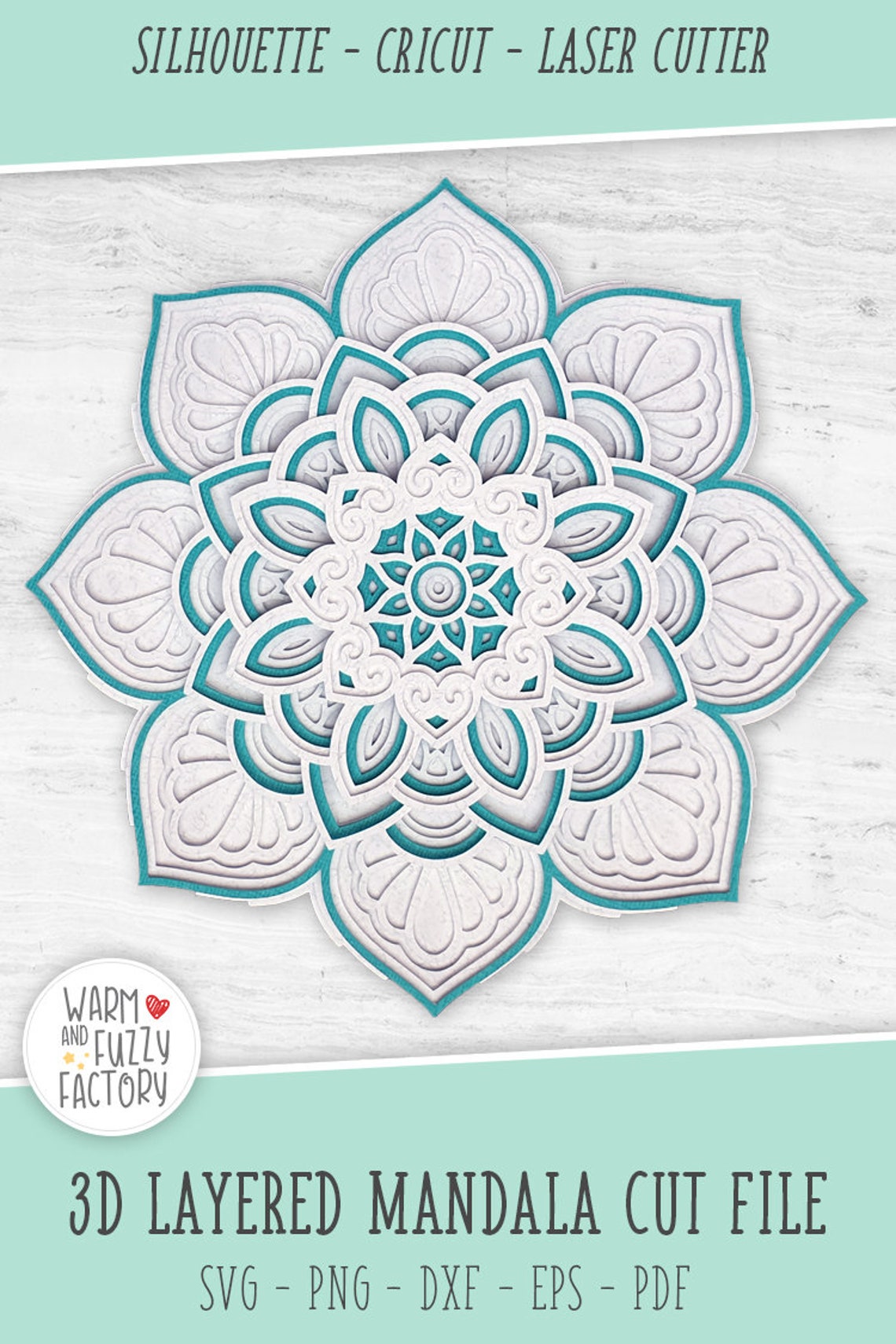 3D Mandala SVG 3D Layered Mandala SVG cut file for Cricut | Etsy