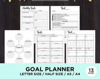 monthly goal tracker etsy
