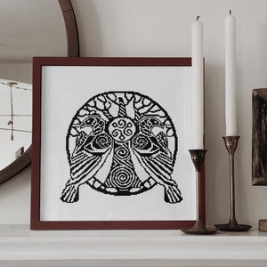 Norse Viking TREE OF LIFE   Raven, Cross stitch pattern, Viking cross stitch, Counted cross stitch