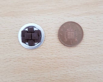 Plate of Chocolate Brownies 1/12th Scale