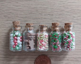 Individual Christmas Sweets in a Jar 1/12th Scale