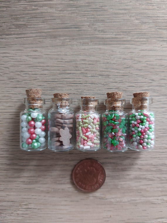 Individual Christmas Sweets in a Jar 1/12th Scale
