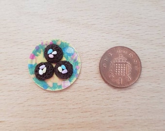 Plate of Easter Nest Cakes 1/12th Scale Dolls House Miniature