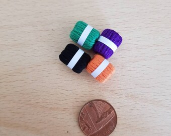 Pack of 4 Halloween Wool (Orange/Black/Green/Purple) 1/12th Scale