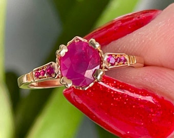 Ravishingly Red Ruby Gold Ring