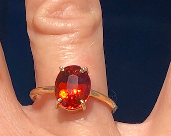 Amazing Hessonite Garnet Ring