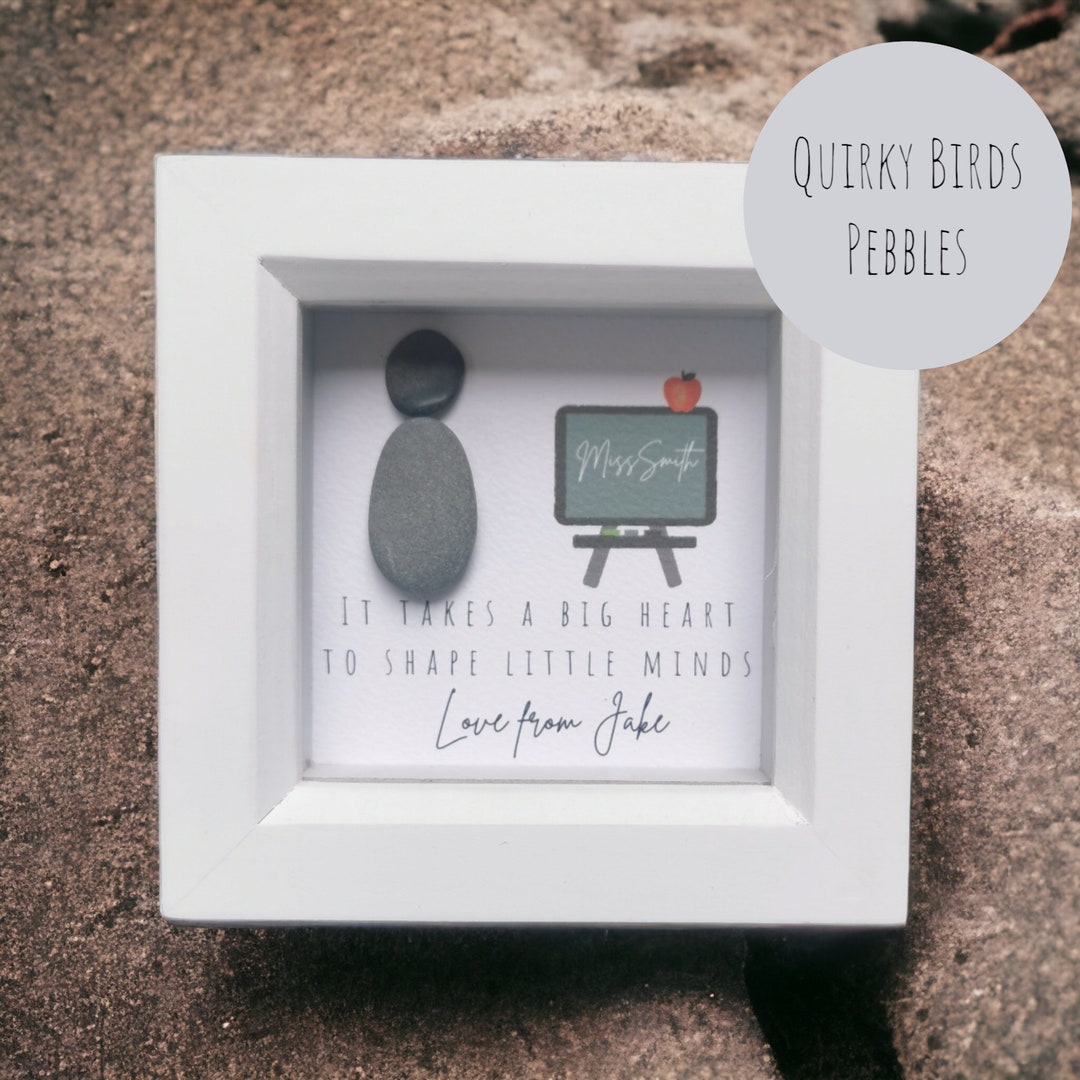 Personalised Teacher Gift, Teacher Pebble Art, Teacher Gift, Student