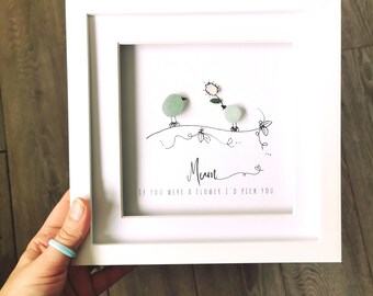 Mothers day pebble art, mother's day gift, Mum gift, Mum present, Mum Pebble picture, mum  gift, pebble art, Gift for her, mum birthday gift