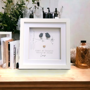 Daughter framed pebble art, Personalised Daughter Gift, daughter pebble art, daughter birthday gift, personalised pebble art, pebble art, image 1