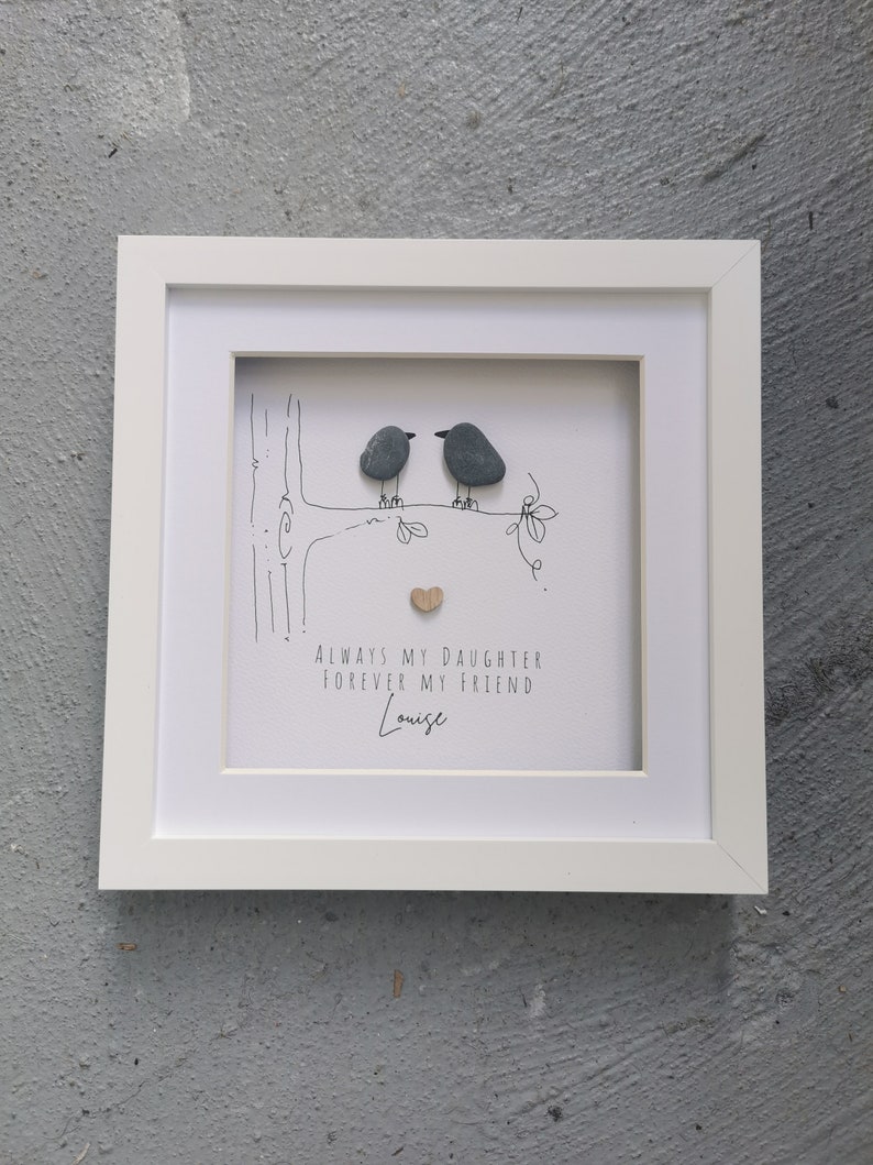 Daughter framed pebble art, Personalised Daughter Gift, daughter pebble art, daughter birthday gift, personalised pebble art, pebble art, image 4