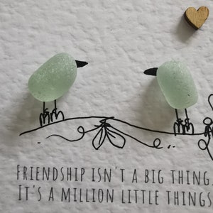 Friend Gift, friend seaglass gift best Friend Gift, friend pebble picture, friendship gift, friend birthday, gift for her, gift under 20, image 5