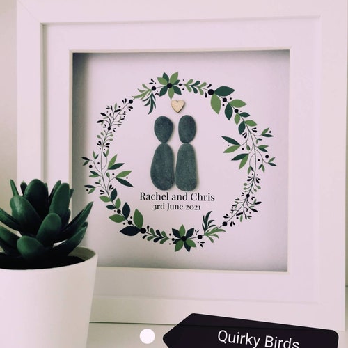 25th Silver Wedding Anniversary Personalised Gift Pebble Art Etsy UK