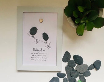 Thinking of you friendship gift, Friend gift, friend pebble art, pebble art, gift for her, birthday gift for her, friendship gift, pebbles