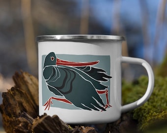 Oyster Catcher Enamel Mug