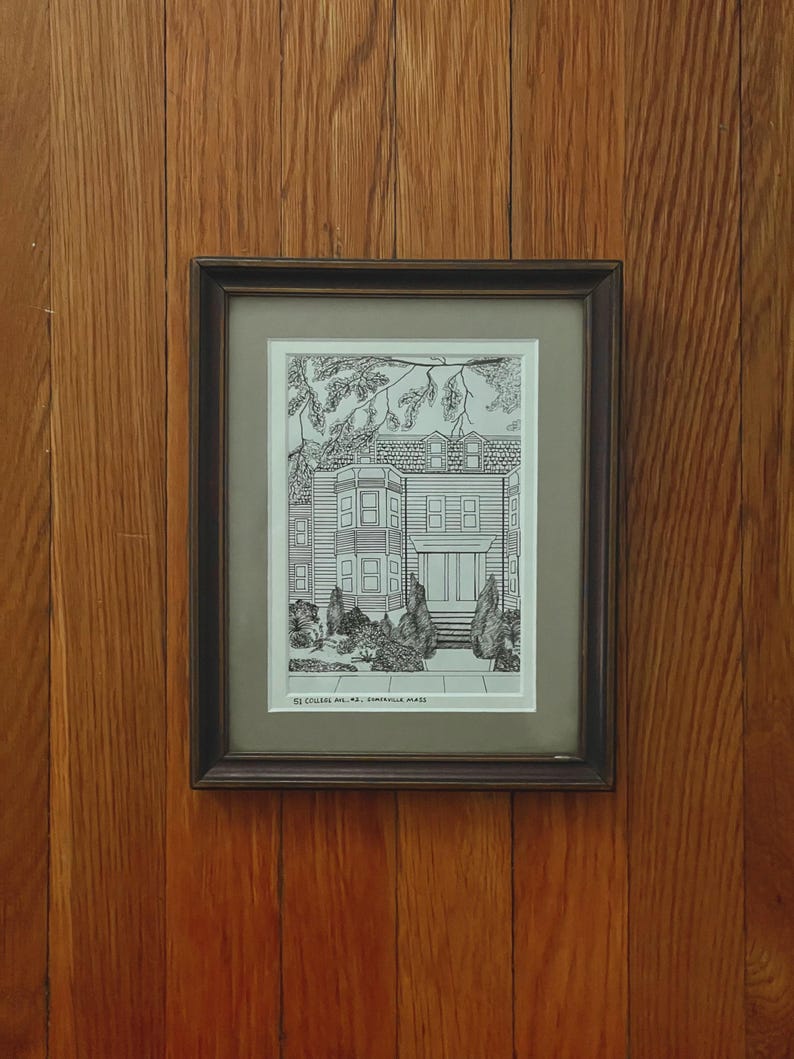 Hand-drawn Building Portrait | Custom Pen and Ink Drawing | Building ...