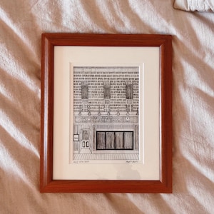 Home Ritratto / Luogo del primo appuntamento / Disegno a mano Pezzo unico / Disegno a penna / Da foto a disegno / Schizzo di edificio