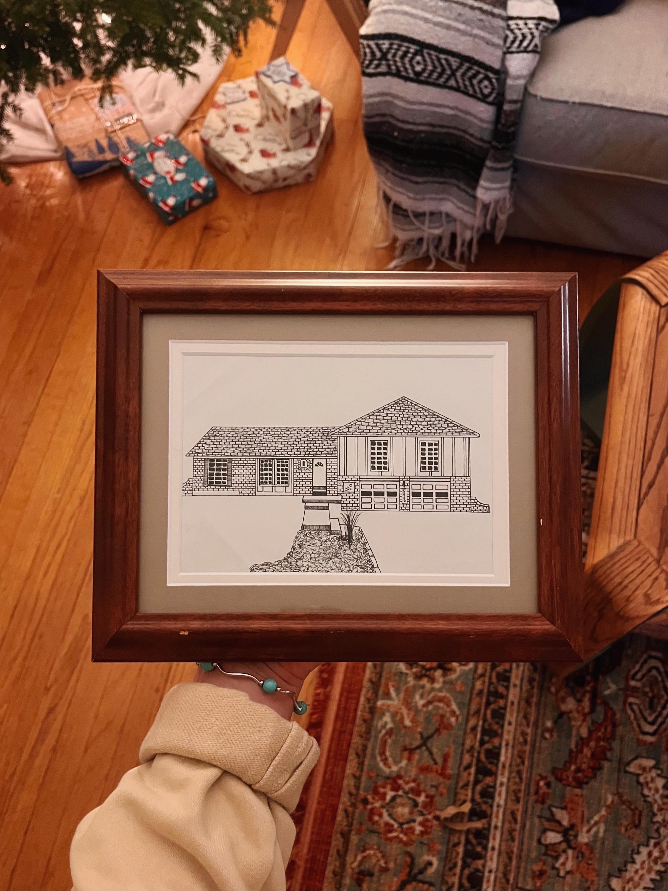 Hand-drawn Building Portrait | Custom Pen and Ink Drawing | Building ...