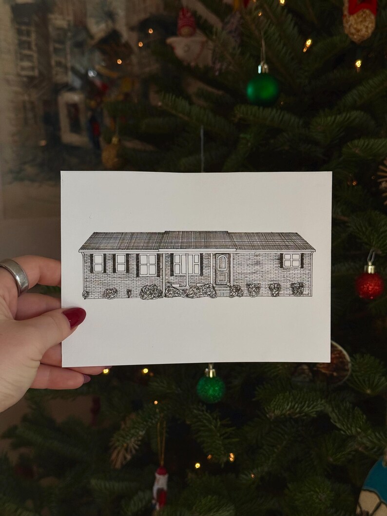 Custom Home Portrait | Hand-drawn Pen and Ink Building Sketch ...