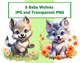 Baby Wolf Cute Sublimation JPG PNG