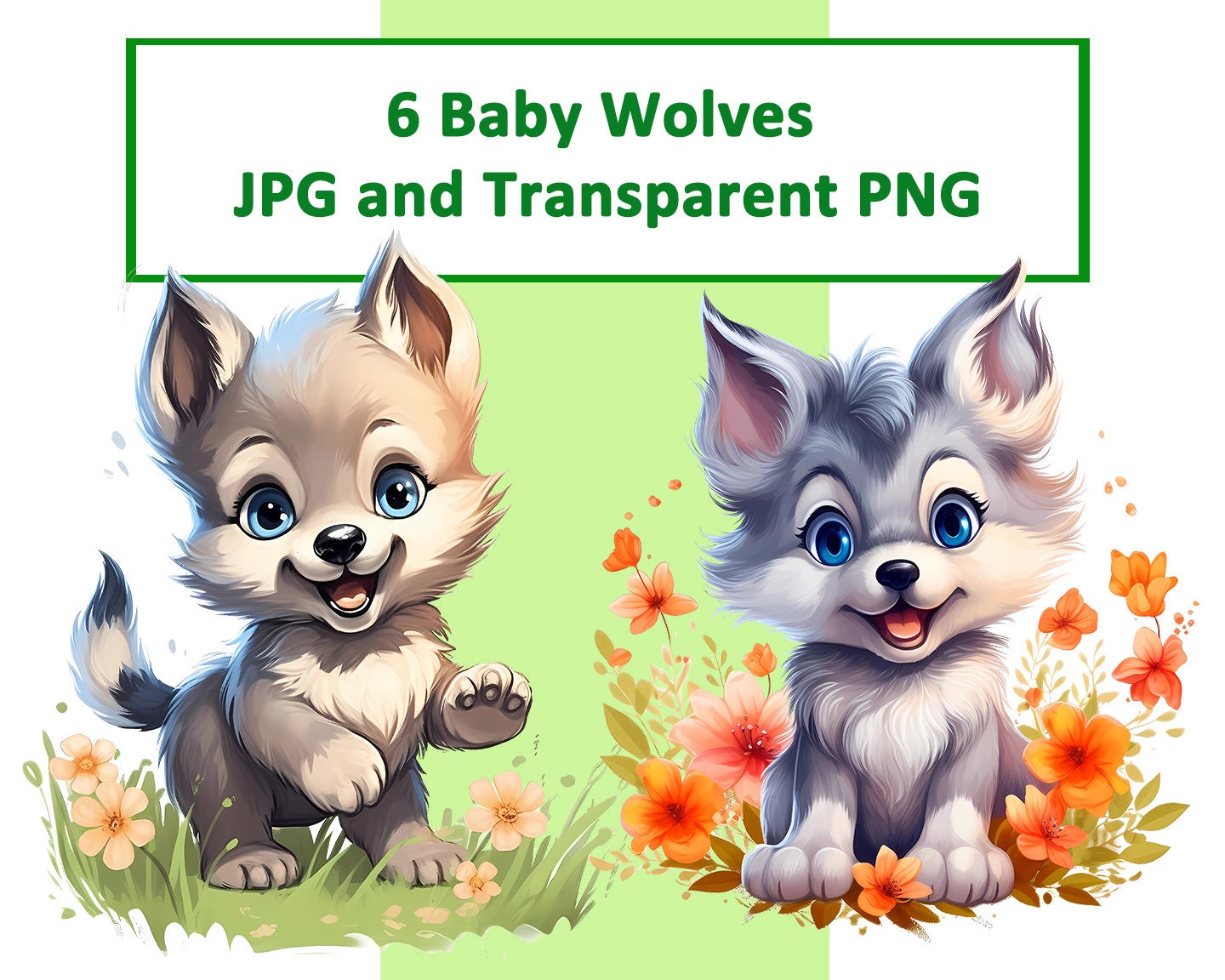 Cute Wolf In Cartoon, Animal, Cartoon, Baby PNG Transparent Image