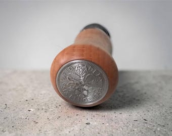 50th birthday gift solid wood stopper, 1976 keepsake coin, Irish pub decor