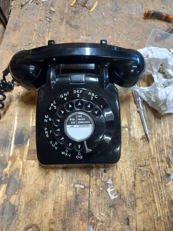 GPO BT Rotary Dial Trimphone Telephone Blue Converted Working Retro Vintage 