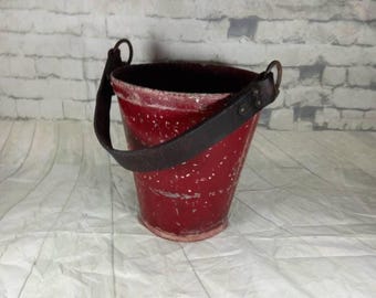 Original vintage riveted metal fire buckets