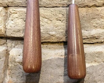 Hand Turned Walnut Light Pull - Modern Wooden Fan/Blind Cord