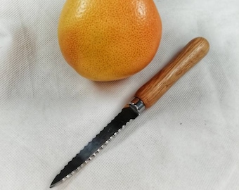 Grapefruit-Messer mit gedrechseltem Eichen-Whiskyfass-Griff