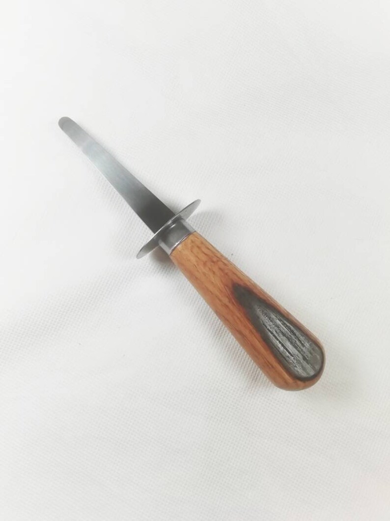 Oyster Shucking Knife With Oak Whiskey Barrel Handle Etsy UK