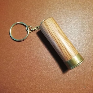 Whiskey Keychain Made from Oak Barrel Stave – Shotgun Cartridge Gift for Bushmills Whisky Fan