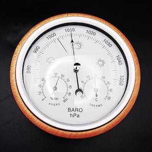 Barometer Thermometer Hygrometer Set - Rustikale Wetterstation aus Holz für Gärtner, Hobbygärtner, Zuhause, einzigartiges Raumklima-Tool