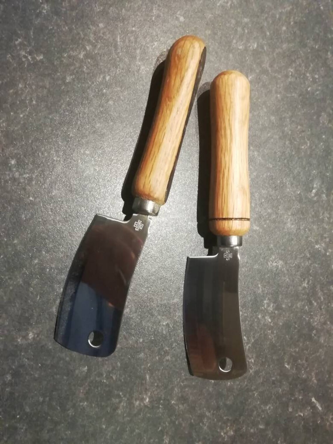 Mini Meat Cleaver With Turned Oak Whiskey Barrel Stave Handle Etsy