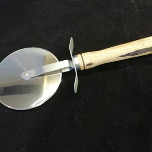 Artisan Pizza Cutter with Oak Whisky Handle | Handmade Rustic Pizza Tool Gift for Him | Unique Pizza Night Accessory