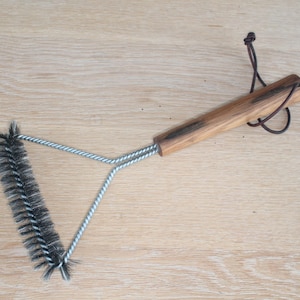Handcrafted BBQ Grill Brush, Irish Whiskey Barrel Oak Handle