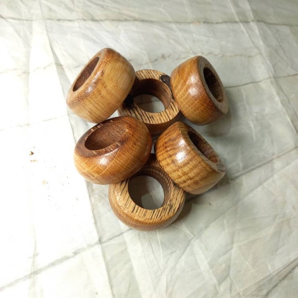 Oak napkin rings from Old Bushmills Whiskey barrels