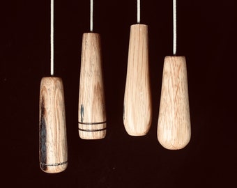 Oak light pulls made from reclaimed whisky barrel staves wood wooden