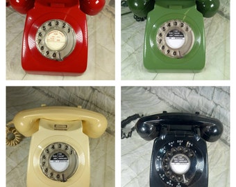 Vintage retro BT GPO phone rotary dial available in various colours