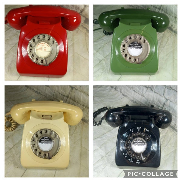 Vintage retro BT GPO phone rotary dial available in various colours