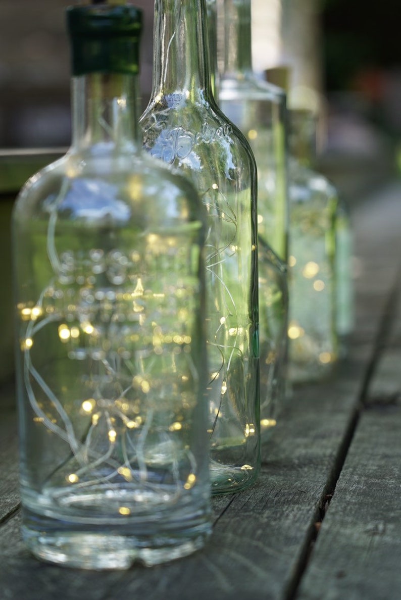 Glass bottles/fairy lights/centre piece/wedding/decoration Etsy
