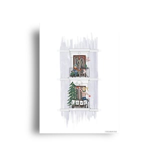 cartolina 'balconi a Natale'