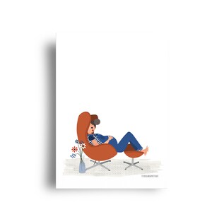 tarjeta 'silla huevo Jacobsen' de la serie 'vientres'