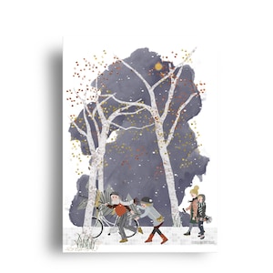 cartolina 'Albero di Natale in bicicletta' (genitori e figli adolescenti