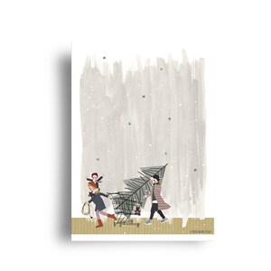 carte 'arbre de Noël dans un panier'