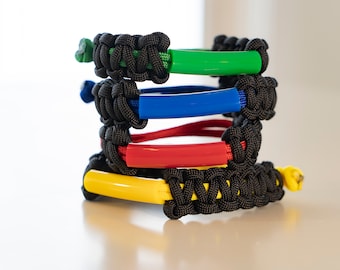 Pulsera antiestrés no tóxica y segura - Pulsera de paracord Parachew Chubuddy - Juvenil, Regular, Grande para niños con autismo, TDAH y necesidades especiales