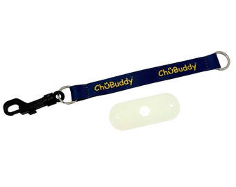 Chubuddy Chew Holder - 1 pulsera de sujeción azul marino y 1 correa natural
