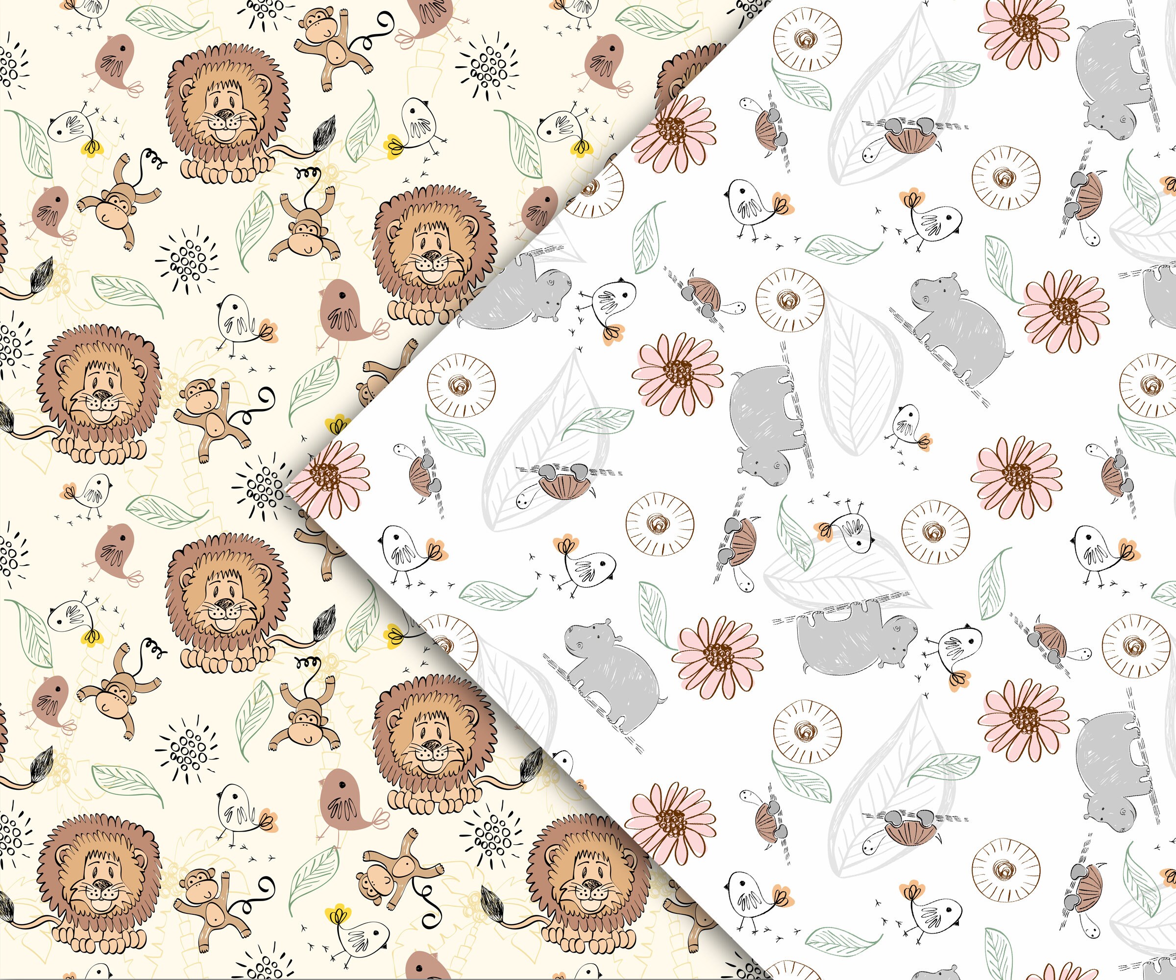 Safari animals papers seamless patterns download paper Baby | Etsy
